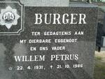 BURGER Willem Petrus 1931-1986