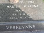 VERREYNNE Martha Susanna nee KROESIE 1905-1987