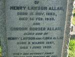 ALLAN Henry Lawson 1863-1933 :: ALLAN Gordon Border 1897-1933
