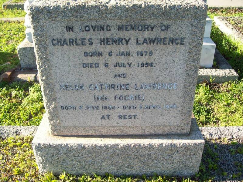 LAWRENCE Charles Henry 1879-1956 & Helen Cathrine FOURIE 1884-1969