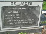 JAGER Arie Thys, de 1928-1987