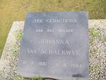 SCHALKWYK Johanna, van 1881-1964