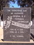 WESTERGREEN Gesina D.F. formerly GROBBELAAR 1915-1976