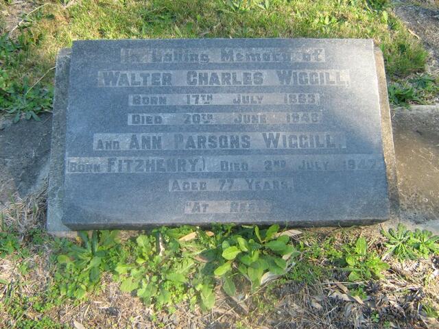 WIGGILL Walter Charles 1863-1943 & Ann Parsons FITZHENRY -1947