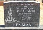 HEYMAN Louisa Jacoba nee ROSSOUW 1921-2001