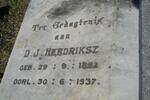 HENDRIKSZ D.J. 1852-1937