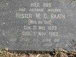 RAATH Hester M.C. voorheen DU TOIT 1883-1963