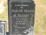 VILLIERS Agatha Maria, de nee LE ROUX 1912-2004