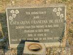 BEER Catharina Francina, de nee VAN DER MERWE 1880-1956