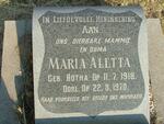 ? Maria Aletta nee BOTHA 1918-1970
