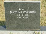 RENSBURG I.J., Janse van 1962-1998