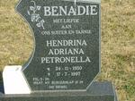 BENADIE Hendrina Adriana Petronella 1930-1997