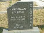 KLOPPER Christiaan Lourens 1938-1999