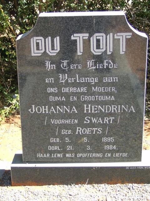 TOIT Johanna Hendrina, du formerly SWART nee ROETS 1895-1984