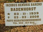 BADENHORST Jacobus Hendrik Barend 1939-2008