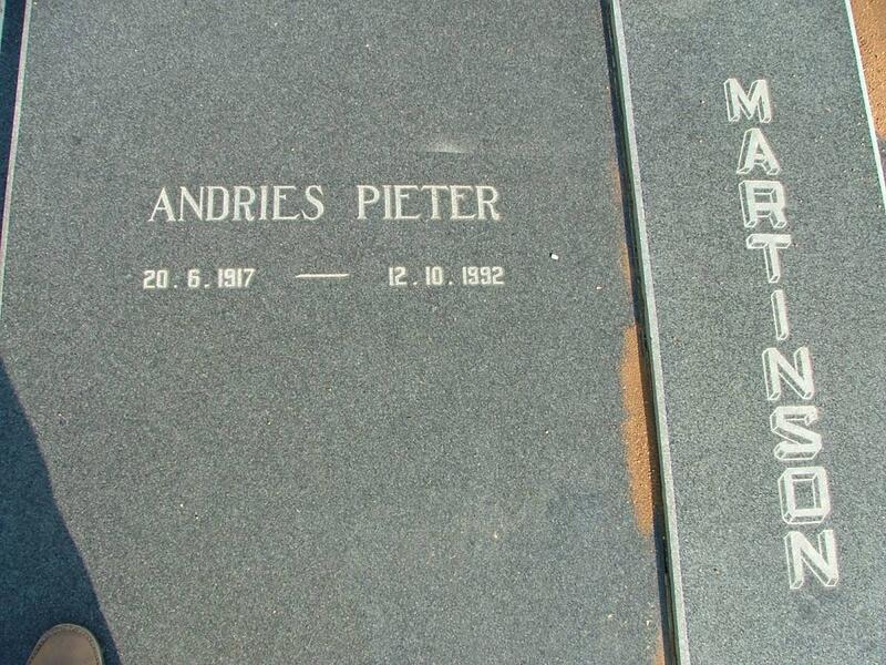 MARTINSON Andries Pieter 1917-1992