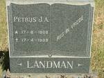 LANDMAN Petrus J.A. 1908-1939