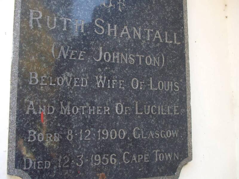 SHANTALL Ruth nee JOHNSTON 1900-1956