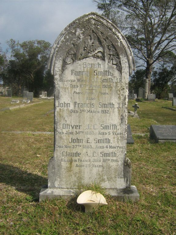 SMITH John Francis -1932 & Sarah Fanny -1925 :: SMITH Oliver J.C. -1883 :: SMITH John E. -1883 :: SMITH Claude A.C. -1916