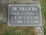 VILLIERS Esliene J., de 1917-1998 & Peggie E. 1919-2001