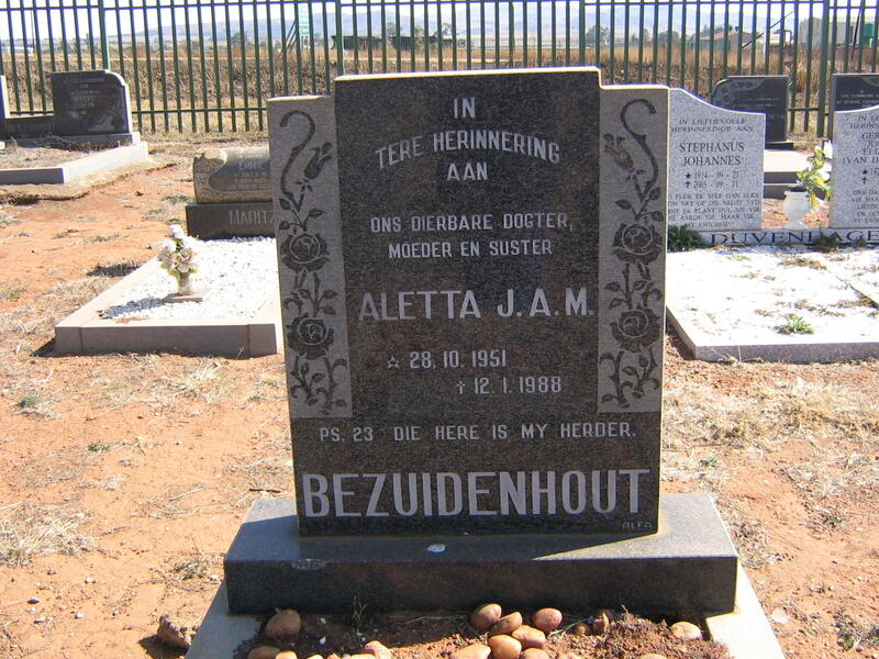 BEZUIDENHOUT Aletta J.A.M. 1951-1988