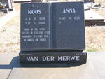 MERWE Koos, van der 1934-2000 & Anna 1933-