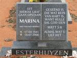 ESTERHUYZEN Marina nee VAN DER MERWE 1941-2000