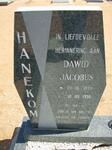HANEKOM Dawid Jacobus 1933-1998