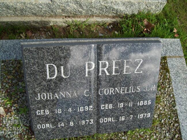 PREEZ Cornelius J.H., du 1885-1979 & Johanna C. 1892-1973