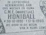 HONIBALL C.M.E. 1895-1990