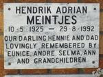 MEINTJES Hendrik Adrian 1925-1992