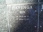 HAVENGA Ben 1928-2004