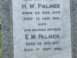 PALMER H.W. 1875-1921 & E.M. 1877-1960