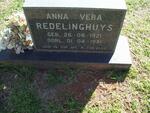 REDELINGHUYS Anna Vera 1921-1991