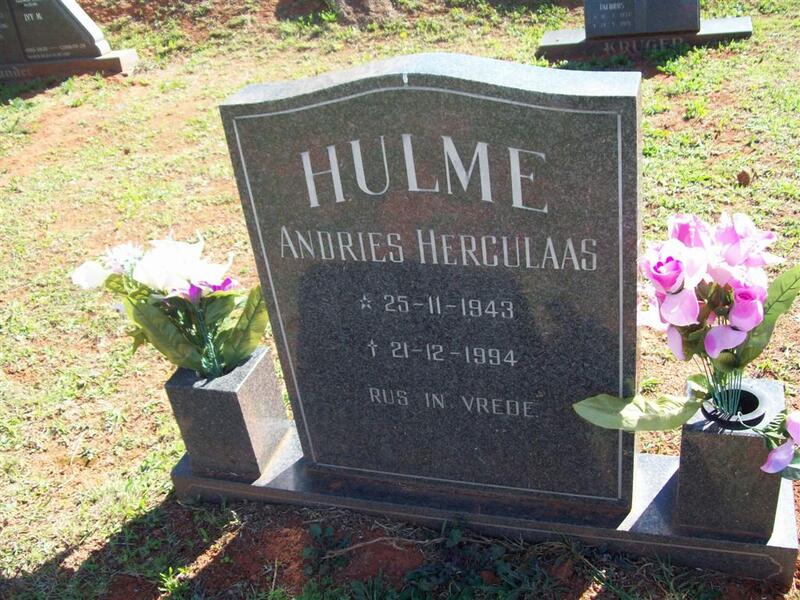 HULME Andries Herculaas 1943-1994