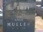 TOIT Alida, du 1903-1992 :: DU TOIT Ansie 1941-