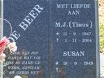 BEER M.J., de 1947-2004 & Susan 1949-