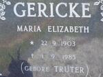 GERICKE Maria Elizabeth nee TRUTER 1903-1985