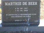 BEER Marthie, de 1917-2004