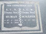HUMAN E.C.N. 1918-2004 :: SCHAFER A.C.M. 1911-