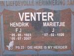 VENTER Hendrik F.J. 1923-2007 & Marietjie 1926-