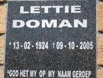 DOMAN Lettie 1924-2005