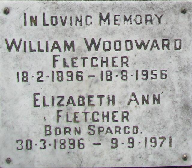 FLETCHER William Woodward 1896-1956 & Elizabeth Ann 1896-1971