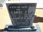 MERWE Carel J., v.d. 1912-1989 & Anna H.H.M. 1921-1990