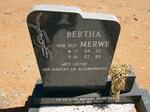 MERWE Bertha, van der 1922-1993