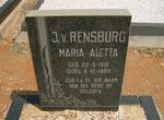 RENSBURG Maria Aletta, J.v. 1901-1980
