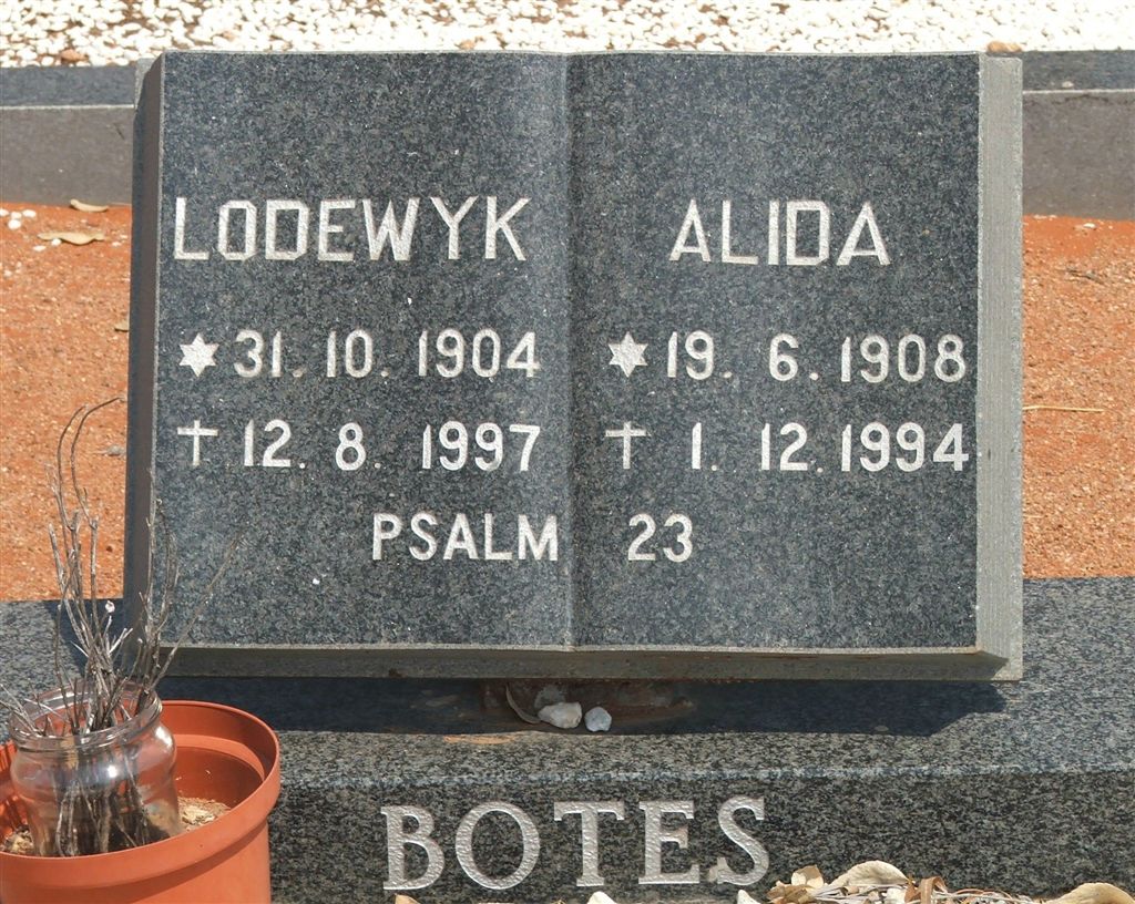 BOTES Lodewyk 1904-1997 & Alida 1908-1994