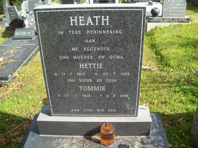 HEATH Tommie 1925-1998 & Hettie 1927-1995