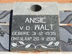 WALT Ansie, v.d. 1935-2001
