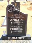 DURANDT Ferdi J. 1946-  & Anna C. 1948-2004